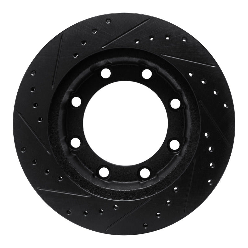 R1 77-79 Ford F-250 4WD (Excl Super Duty) Front Right Drilled & Slotted Black Brake Rotor