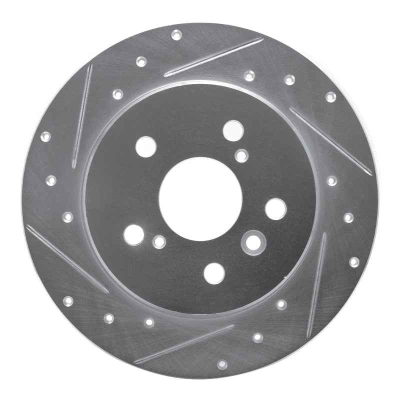 R1 00-04 Toyota Avalon Rear Left Drilled & Slotted Silver Brake Rotor