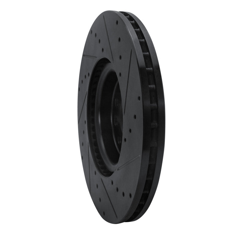 R1 18-25 Volkswagen ATLAS Front Left Drilled & Slotted Black Brake Rotor
