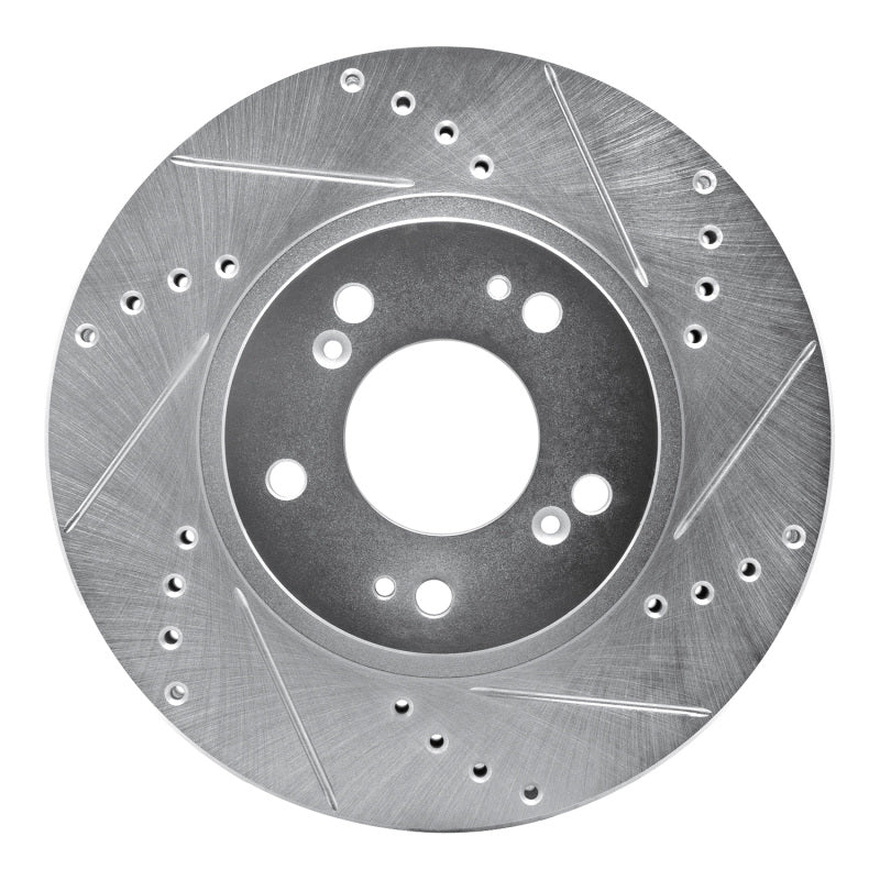 R1 04-11 Mitsubishi Endeavor Front Right Drilled & Slotted Silver Brake Rotor