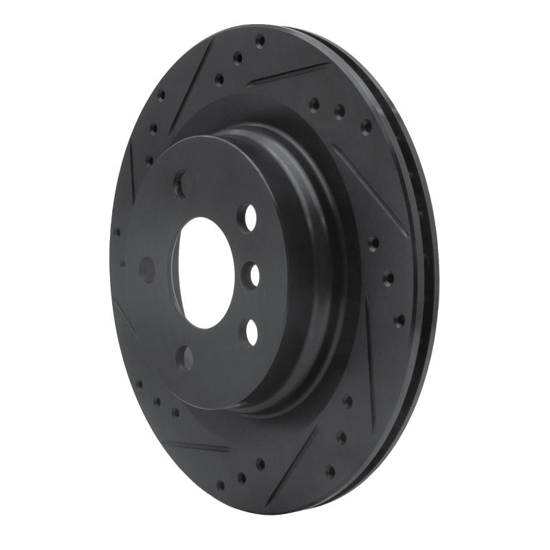 R1 16-26 BMW 228I Gran Coupe Rear Left Drilled & Slotted Black Brake Rotor