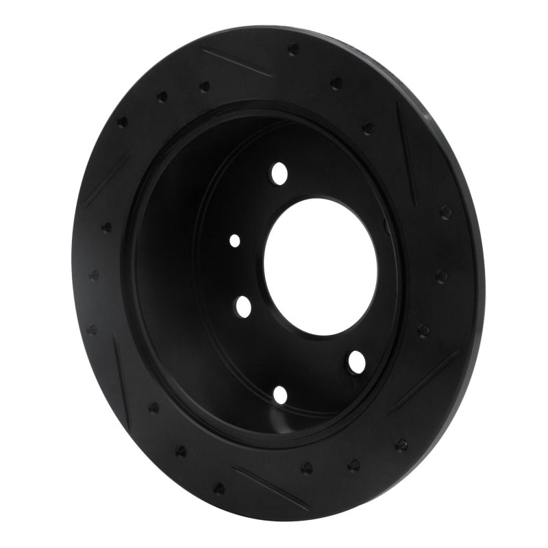 R1 99-06 Hyundai Sonata Rear Left Drilled & Slotted Black Brake Rotor