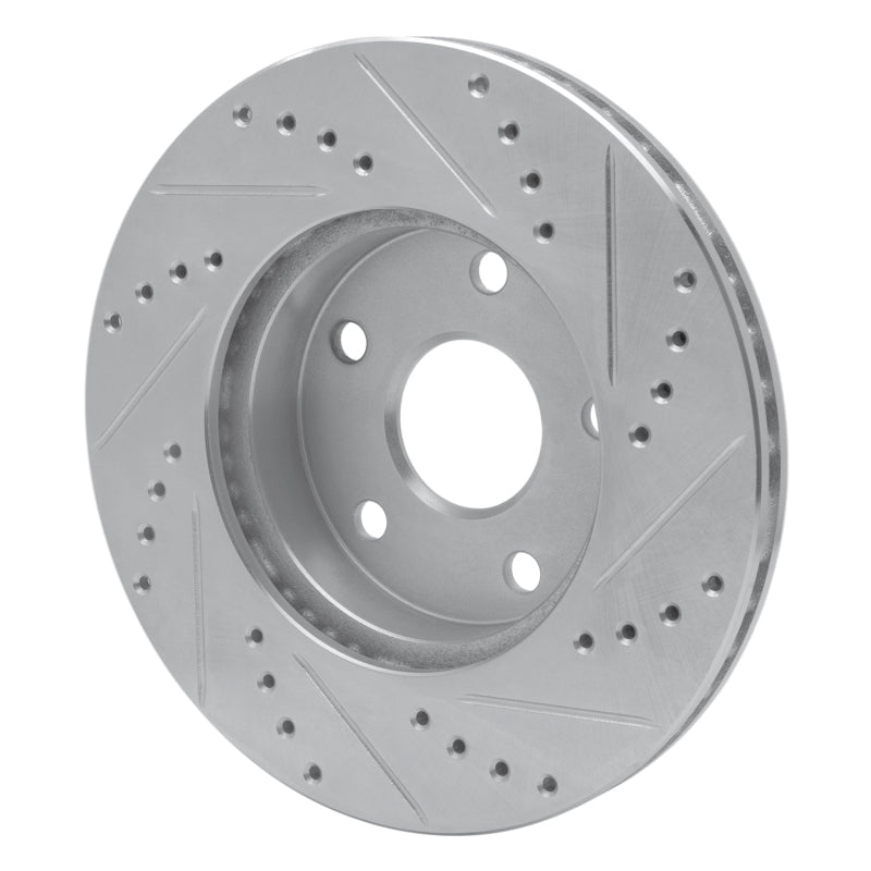R1 91-97 Toyota Previa Front Left Drilled & Slotted Silver Brake Rotor