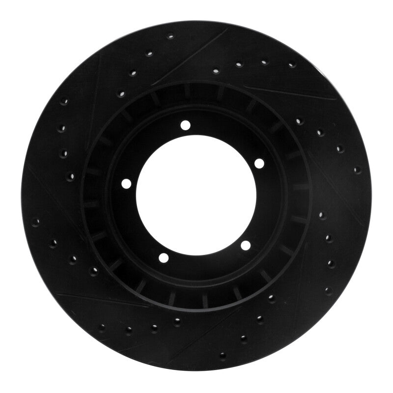R1 86-86 Porsche 944 Turbo Front Right Drilled & Slotted Black Brake Rotor