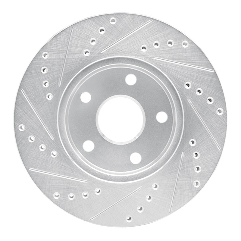 R1 91-97 Toyota Previa Front Right Drilled & Slotted Silver Brake Rotor