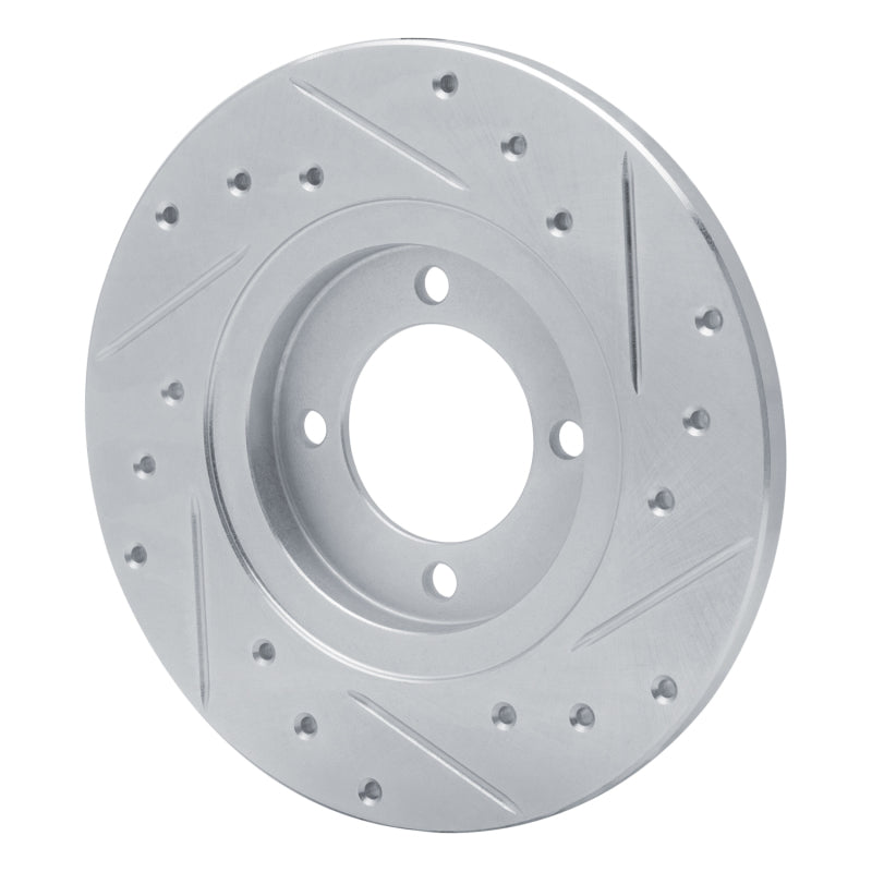 R1 80-83 Toyota Corolla (US/Canada) Front Left Drilled & Slotted Silver Brake Rotor