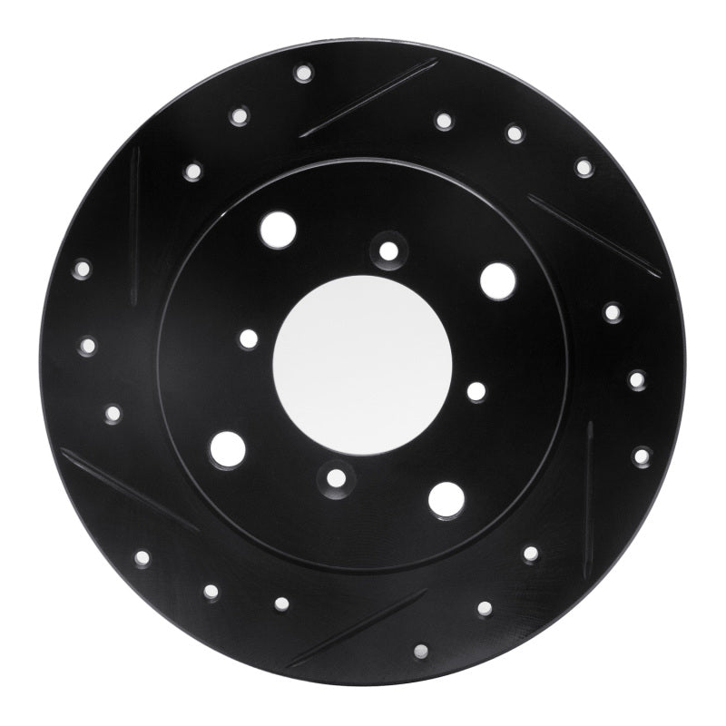 R1 89-94 Suzuki Swift Rear Left Drilled & Slotted Black Brake Rotor