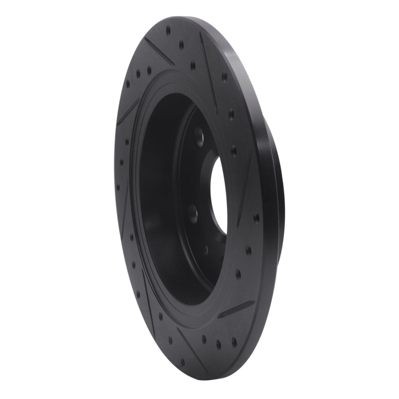 R1 11-16 Buick Regal Rear Left Drilled & Slotted Black Brake Rotor