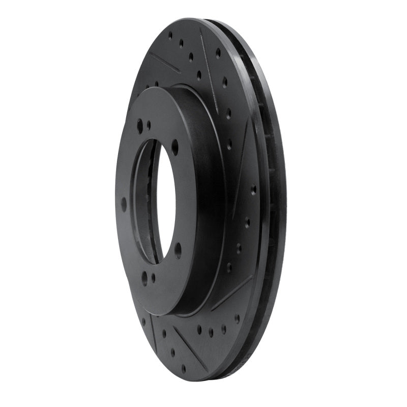 R1 96-98 Suzuki Sidekick Front Right Drilled & Slotted Black Brake Rotor