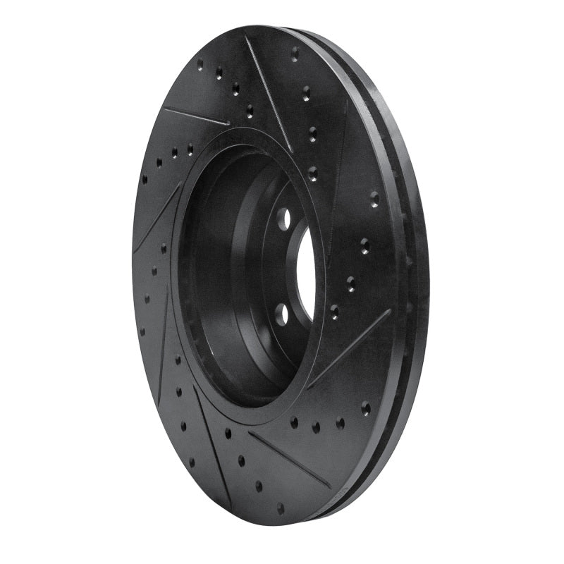 R1 12-18 BMW 228I Front Left Drilled & Slotted Black Brake Rotor