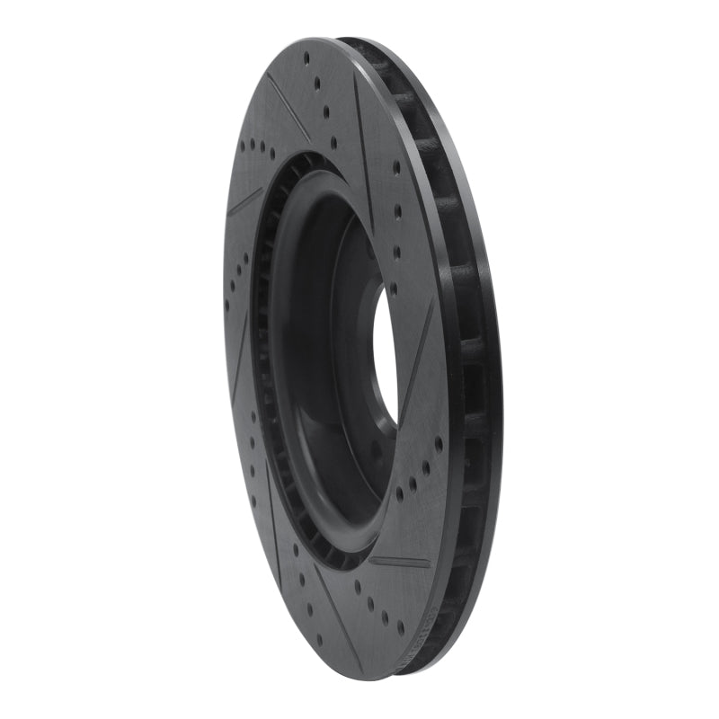 R1 18-20 Land Rover Range Rover Sport Rear Left Drilled & Slotted Black Brake Rotor