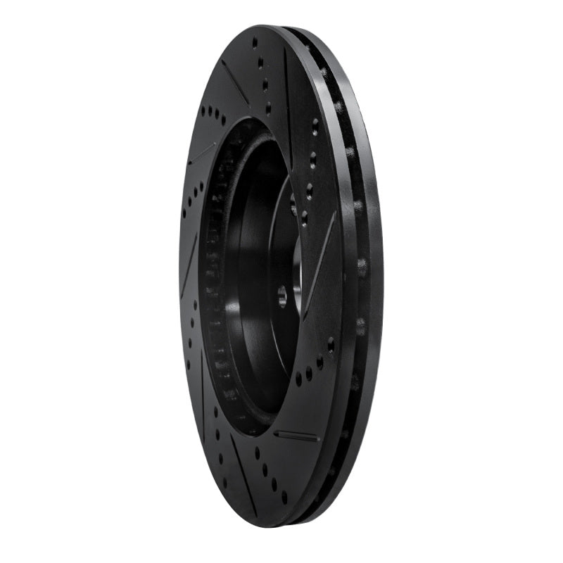 R1 15-23 Mercedes-Benz E300 Rear Left Drilled & Slotted Black Brake Rotor