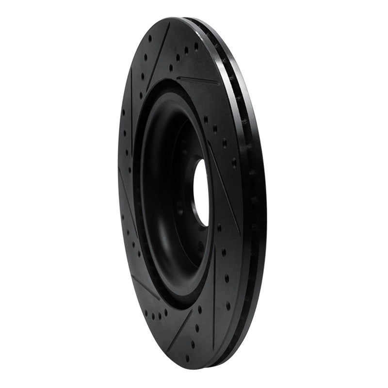 R1 14-21 Jaguar F-Type Rear Right Drilled & Slotted Black Brake Rotor