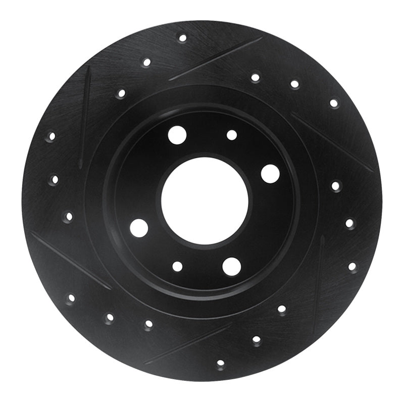 R1 86-06 Nissan TSURU (Mexico) Front Right Drilled & Slotted Black Brake Rotor