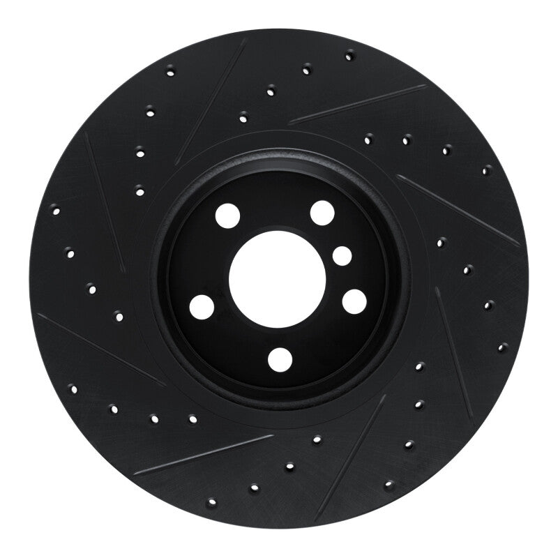 R1 18-25 BMW 330I Front Right Drilled & Slotted Black Brake Rotor