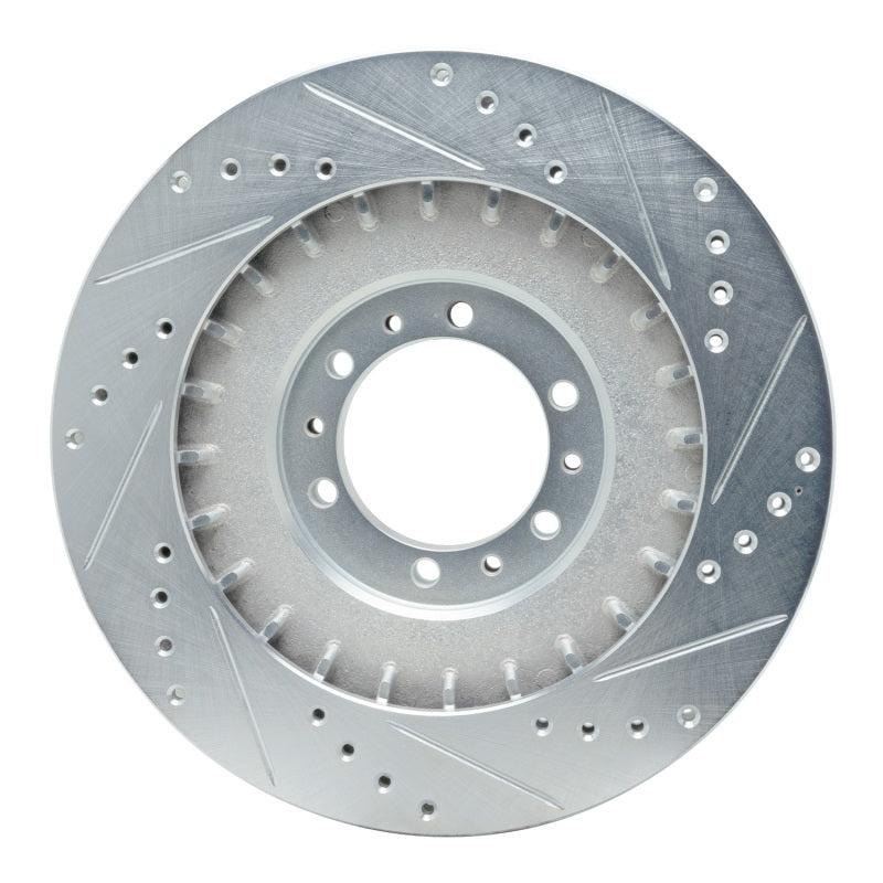 R1 98-04 Mitsubishi Montero Front Left Drilled & Slotted Silver Brake Rotor