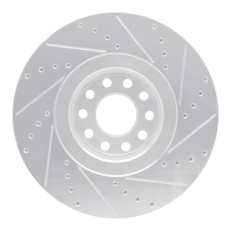 R1 00-03 Audi A8 Front Left Drilled & Slotted Silver Brake Rotor