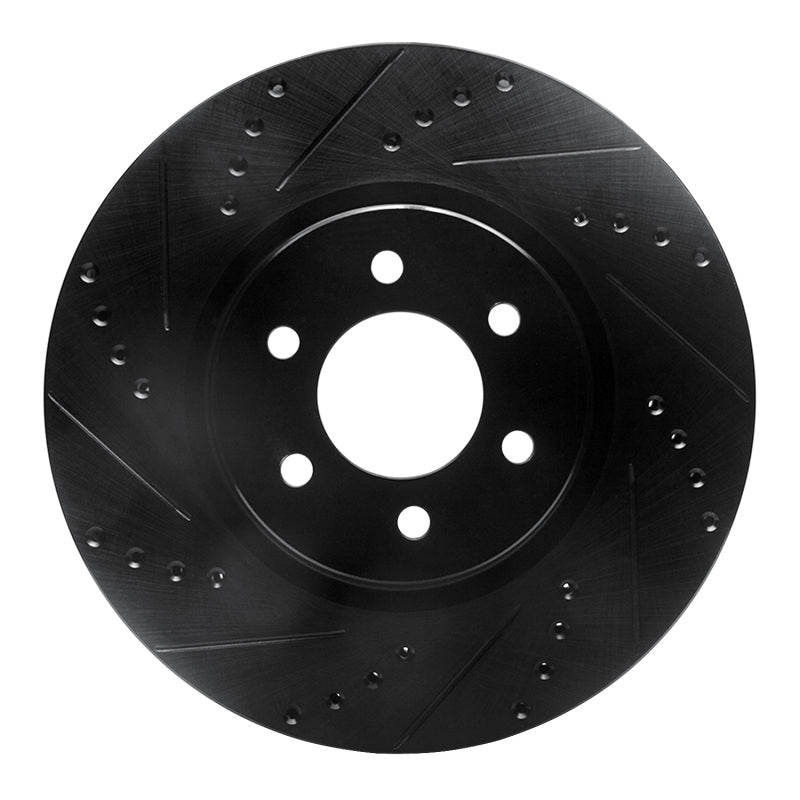 R1 92-02 Dodge Viper Front Left Drilled & Slotted Black Brake Rotor