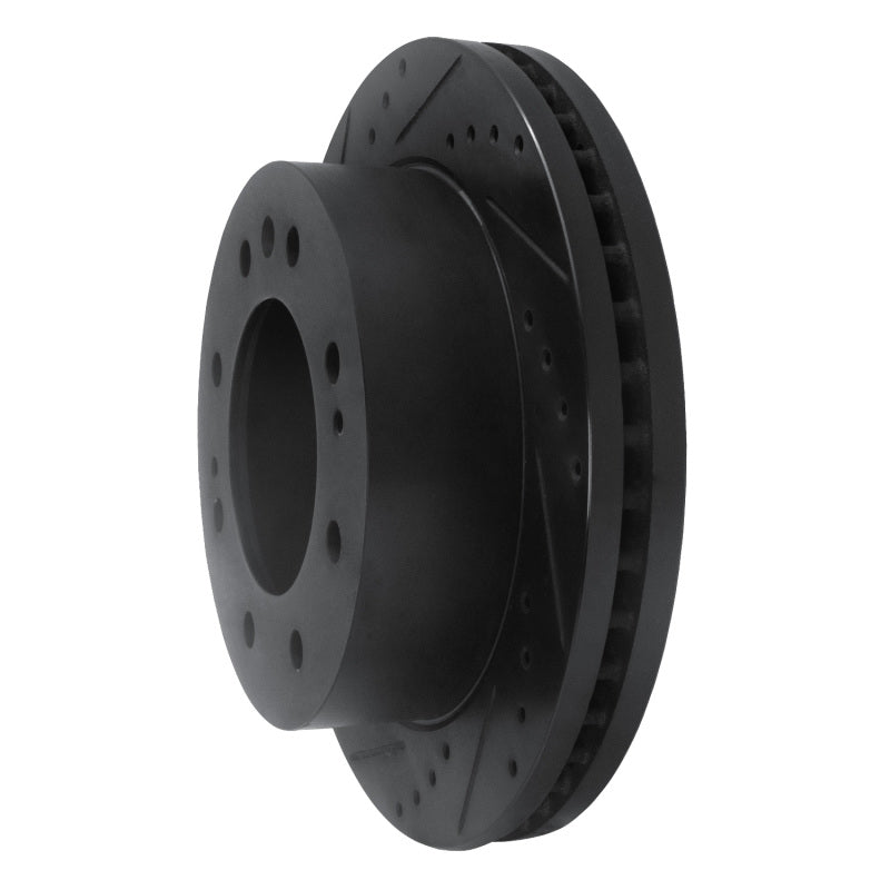 R1 11-25 Chevrolet Suburban 3500 HD Front Left Drilled & Slotted Black Brake Rotor