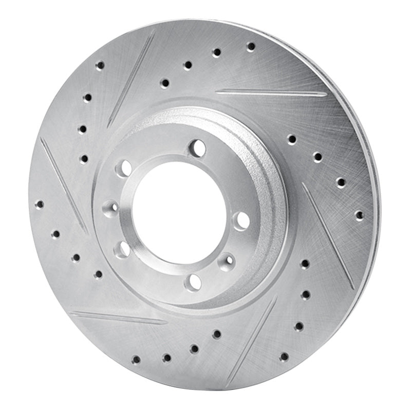 R1 81-89 Alfa Romeo Milano Front Left Drilled & Slotted Silver Brake Rotor