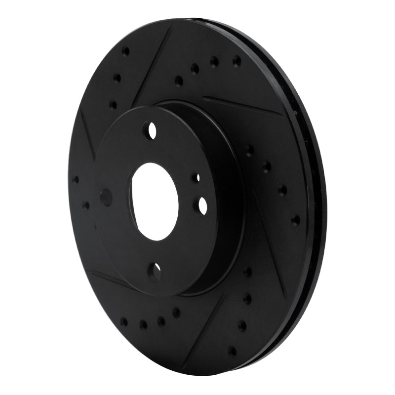 R1 94-02 Mazda Miata Front Left Drilled & Slotted Black Brake Rotor