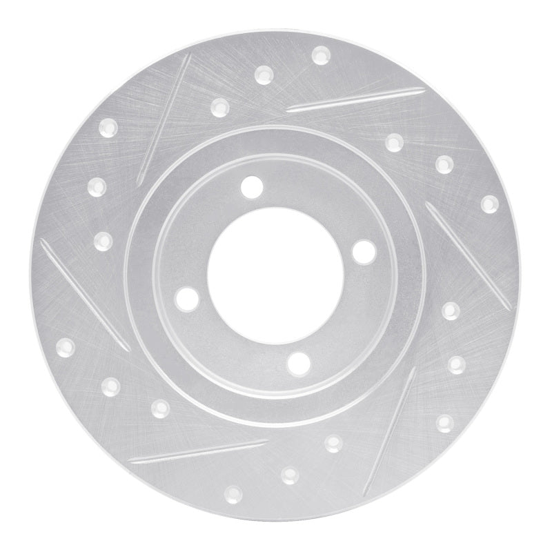 R1 80-83 Toyota Corolla (US/Canada) Front Right Drilled & Slotted Silver Brake Rotor