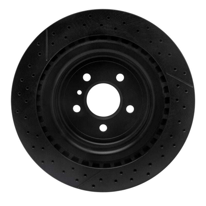 R1 12-19 Mercedes-Benz GLE63 AMG S Rear Drilled & Slotted Black Brake Rotor