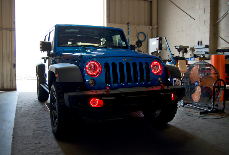 Oracle 07-17 Jeep Wrangler LED Fog Light Halo Kit - Red