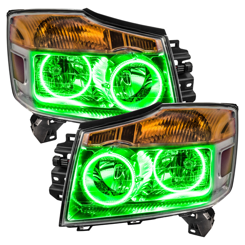 Oracle 04-07 Nissan Titan LED Headlight Halo Kit - Green