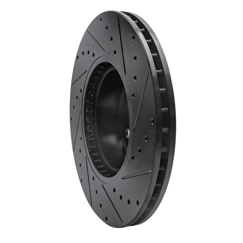 R1 11-18 BMW X4 Front Left Drilled & Slotted Black Brake Rotor