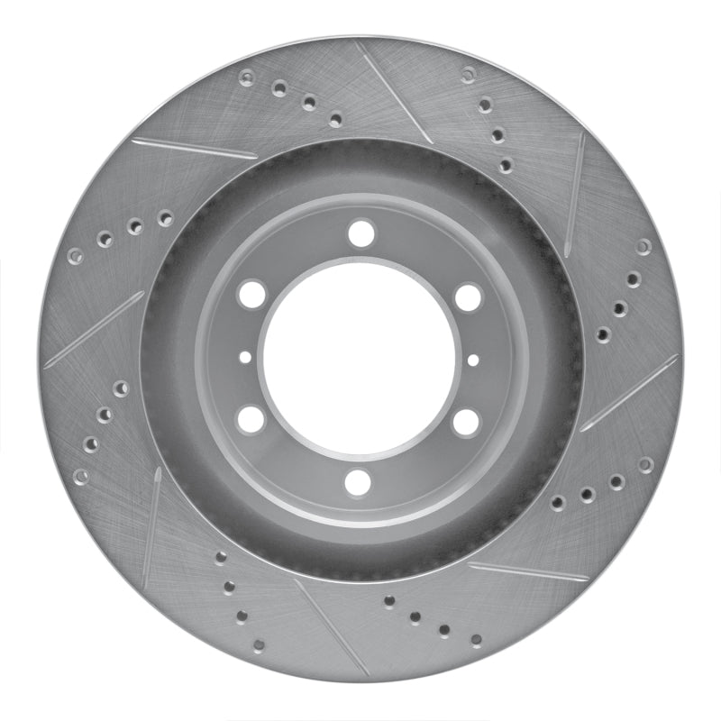 R1 10-24 Lexus GX460 Front Left Drilled & Slotted Silver Brake Rotor