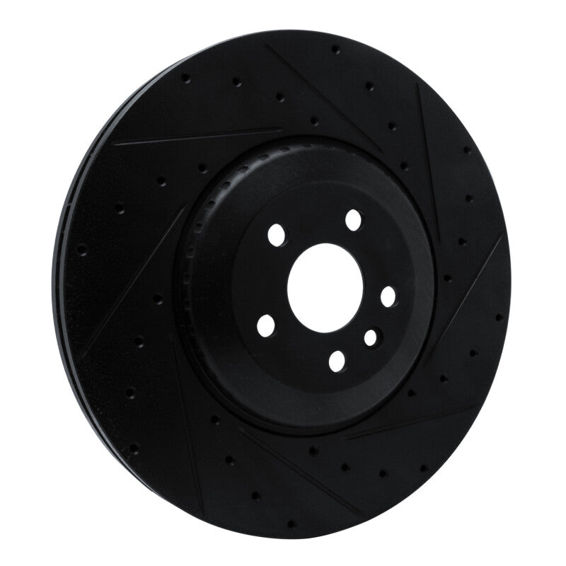 R1 21-25 Jaguar F-Pace Front Right Drilled & Slotted Black Brake Rotor