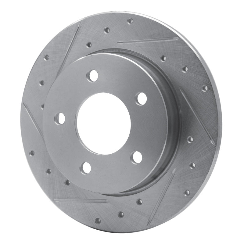 R1 04-13 Mazda 3 Rear Left Drilled & Slotted Silver Brake Rotor