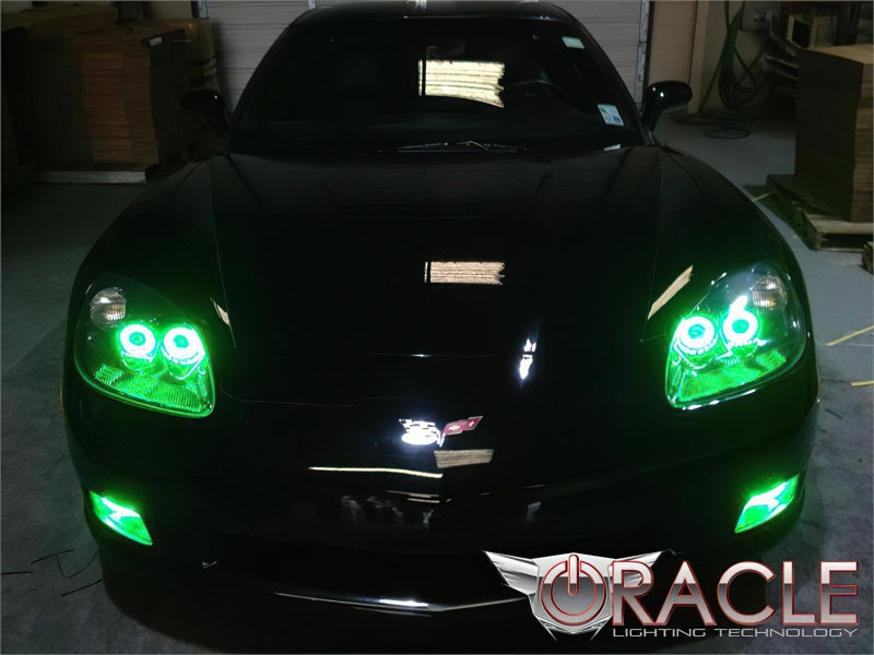 Oracle 05-13 Chevrolet Corvette C6 LED Fog Light Halo Kit - Green