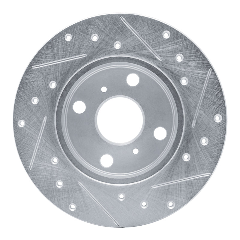 R1 84-88 Chevrolet Nova Front Left Drilled & Slotted Silver Brake Rotor