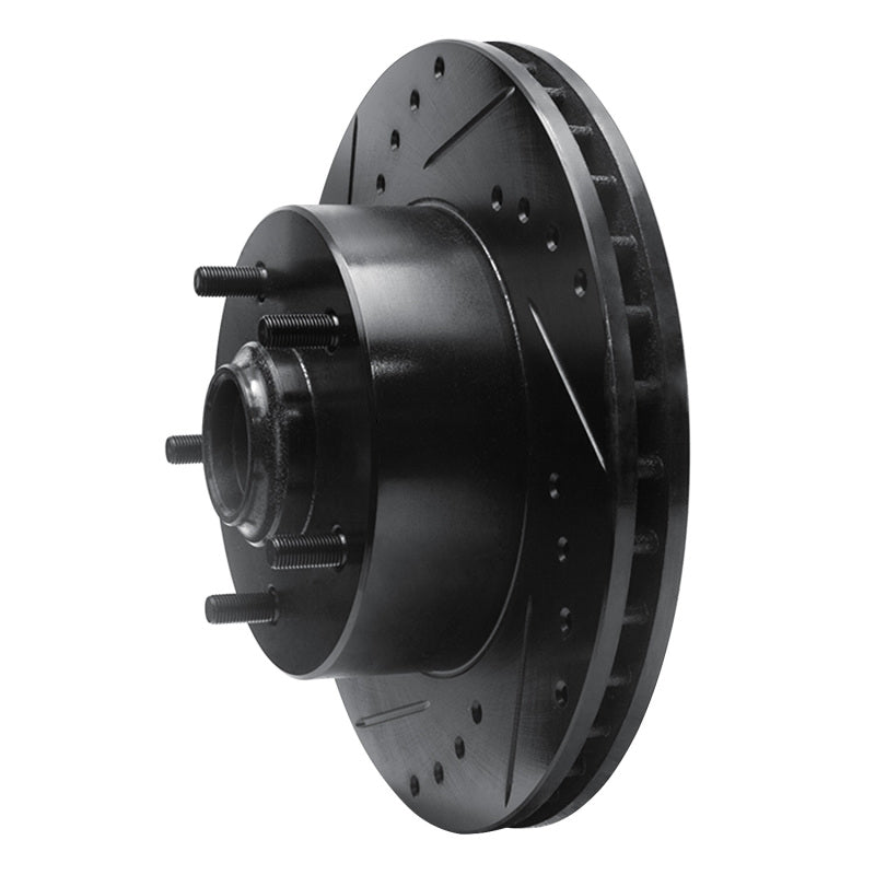 R1 67-74 Buick Gran Sport Front Left Drilled & Slotted Black Brake Rotor