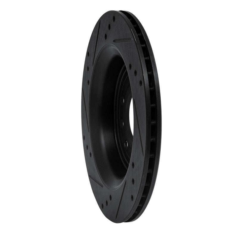 R1 03-11 Cadillac BLS (Mexico) Rear Right Drilled & Slotted Black Brake Rotor