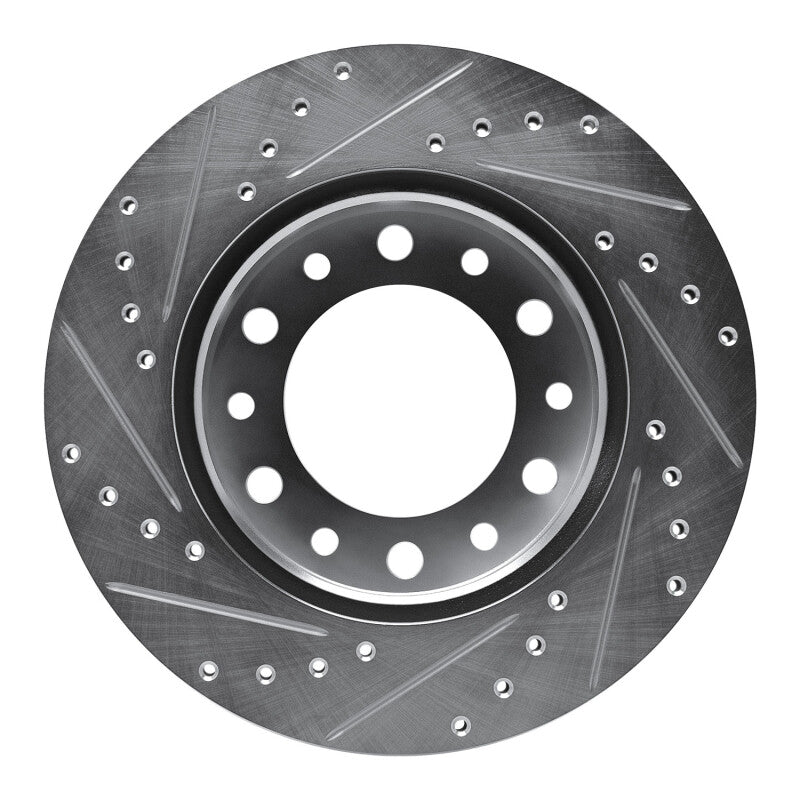 R1 76-89 Toyota Land Cruiser Front Right Drilled & Slotted Silver Brake Rotor