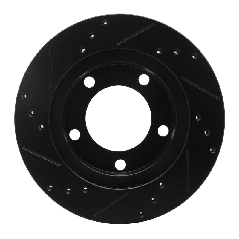 R1 76-93 Ford F-150 4WD Front Right Drilled & Slotted Black Brake Rotor