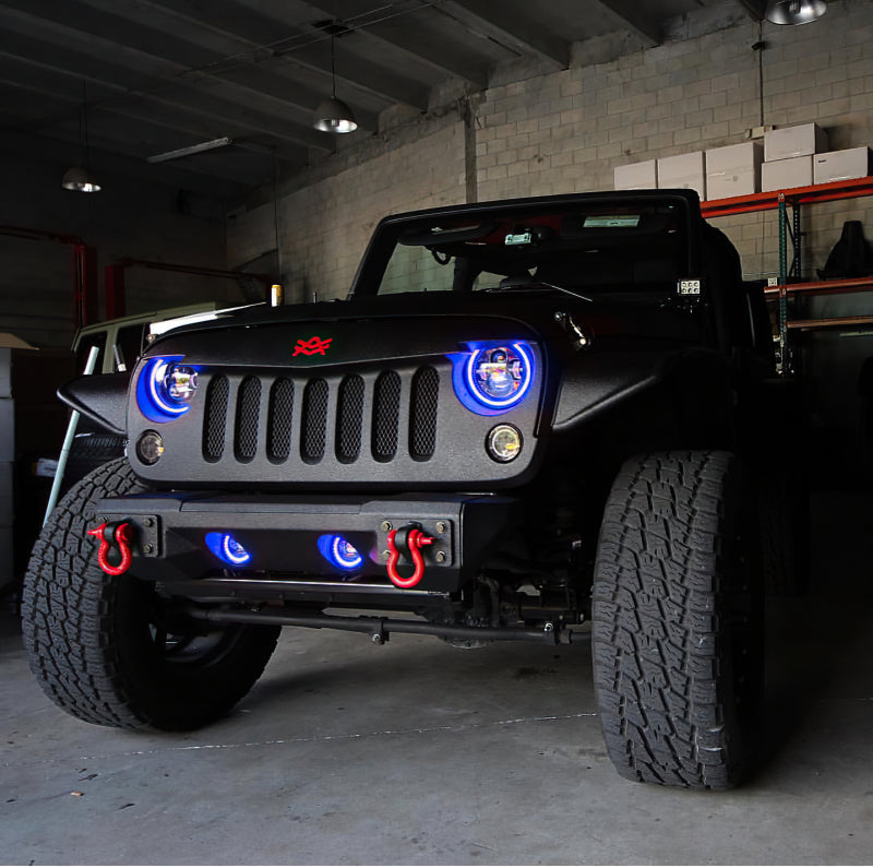 Oracle 07-17 Jeep Wrangler LED Fog Light Halo Kit - Blue