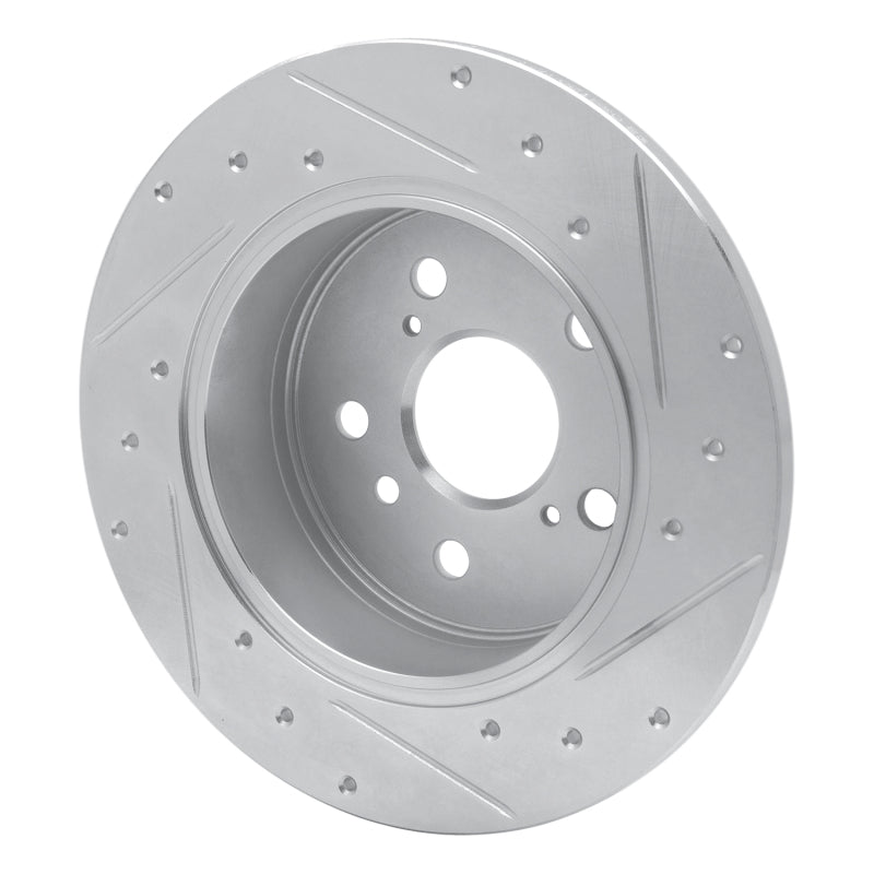 R1 00-04 Toyota Avalon Rear Left Drilled & Slotted Silver Brake Rotor