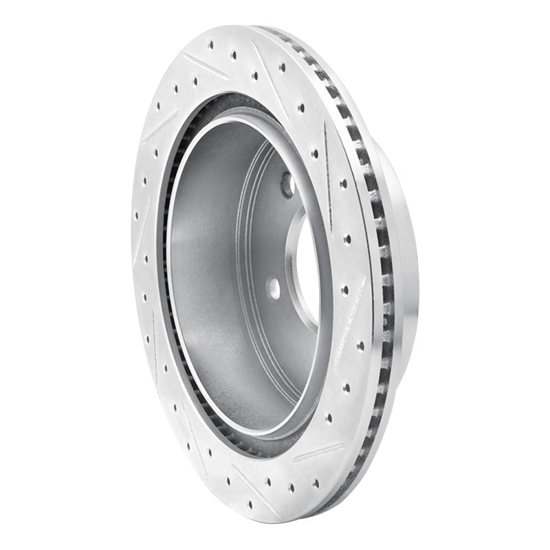 R1 04-06 Ford E-150 Rear Left Drilled & Slotted Silver Brake Rotor
