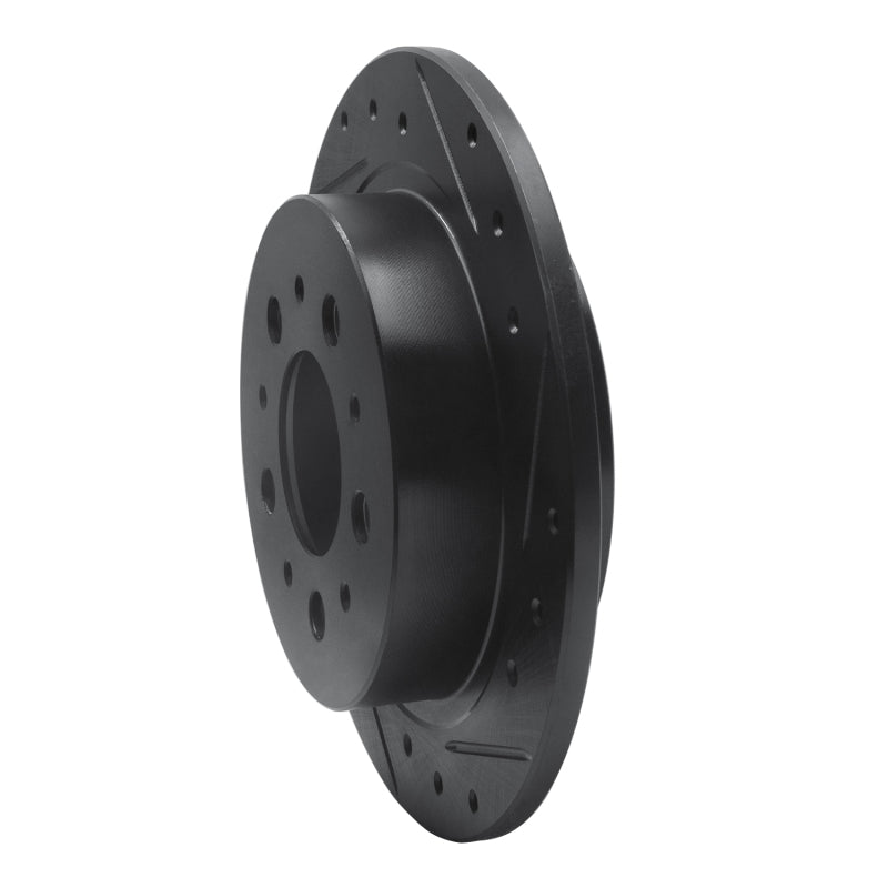 R1 95-97 Volvo 960 Rear Right Drilled & Slotted Black Brake Rotor