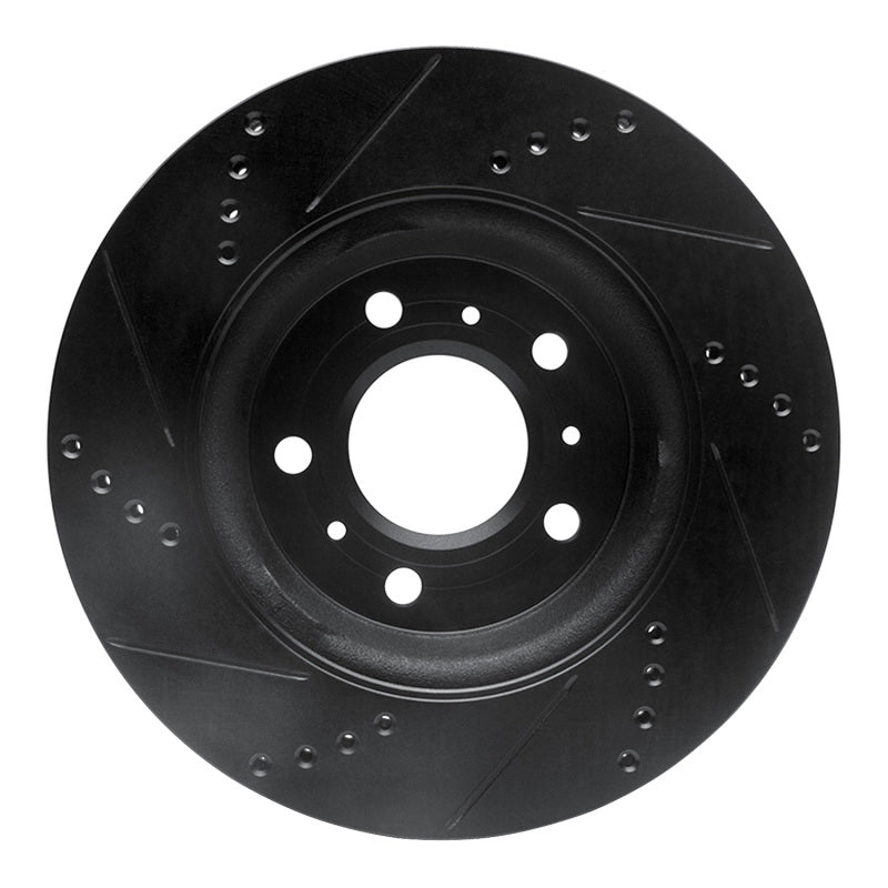 R1 04-09 Buick LaCrosse Front Right Drilled & Slotted Black Brake Rotor