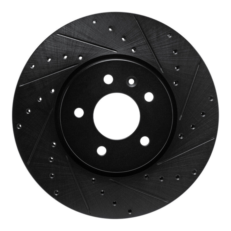 R1 14-19 Buick CASCADA Front Right Drilled & Slotted Black Brake Rotor