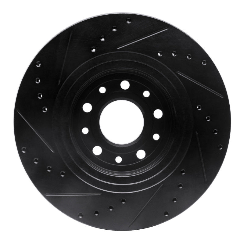 R1 05-09 Ford Freestyle Front Right Drilled & Slotted Black Brake Rotor