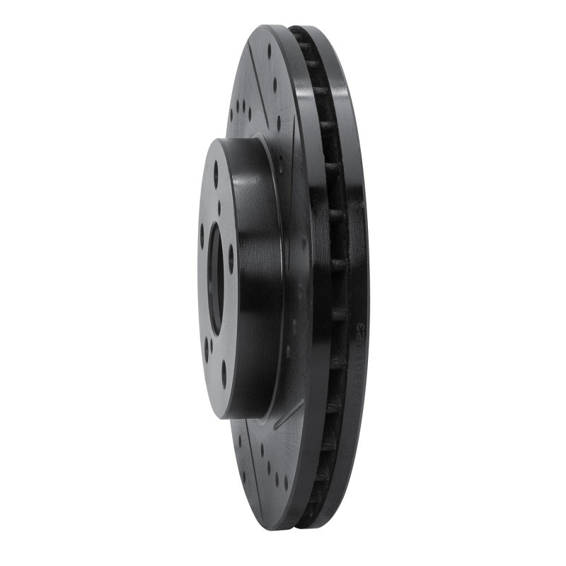 R1 92-98 Lexus SC300 Front Right Drilled & Slotted Black Brake Rotor