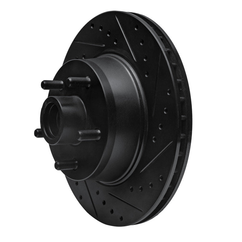 R1 68-73 Ford Mustang Front Right Drilled & Slotted Black Brake Rotor