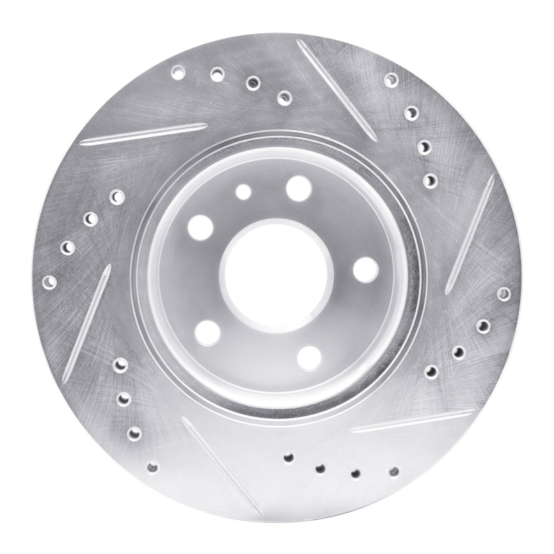 R1 79-85 Volkswagen Type 2 Front Left Drilled & Slotted Silver Brake Rotor