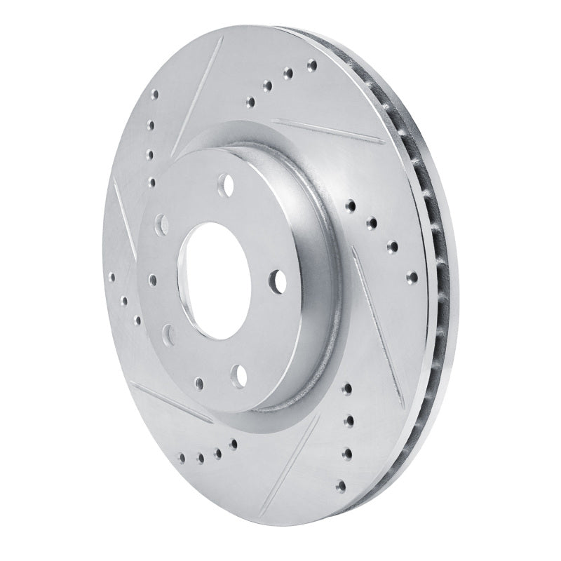 R1 2019-2025 Mazda 3 Front Left Drilled & Slotted Silver Brake Rotor